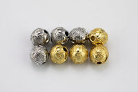 HEAVY SOLID Bali Style Metal Spacer Beads Balls 8mm 10mm 11mm Gold Brass Silver - Great spacers for bracelets!