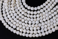 Natural Mother of Pearl Beads Matte in 6mm 8mm 10mm High Quality in Matte Round Gemstone Beads Shell Beads