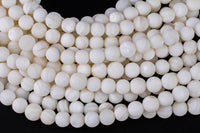 Natural Mother of Pearl Beads Matte in 6mm 8mm 10mm High Quality in Matte Round Gemstone Beads Shell Beads