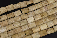 Hand Carved Jade Flat Beads. A Quality -Full Strand 15.5 inch Strand- 12x15mm