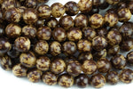 Natural Bodhi Seed Round Full Strand- 15.5 Inch long Gemstone Beads- 13-15mm