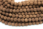 Natural Rudraksha Beads- 7mm 8mm, 9mm, 10mm- Wholesale Bulk or Single Strands!- Full 15.5 Inch Strand Gemstone Beads