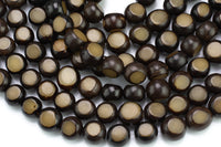 Natural Bodhi Seed Drum Full Strand- 15.5 Inch long Gemstone Beads- 10x13mm