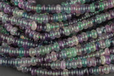 Natural Rainbow Flourite High Quality in 6mm and 8mm Roundel- Full 15.5 Inch Strand Smooth Gemstone Beads