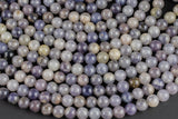 Natural flower Iolite Beads Full Strands-15.5 inches- Round- 8mm, 10mm, 12mm- 15.5 inches Smooth Gemstone Beads