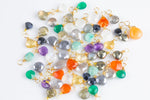 USA Gold Filled Gemstone Charms Drop Pendant Handmade Jewelry Approx. 9-10mm. Made with Natural Gemstones 14/20 Gold Filled Wire Made in USA