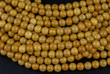 Natural Australian Yellow Mustard Mookaite 6mm 8mm 10mm 12mm Round Beads Real Genuine Gemstone 15.5" Strand Gemstone Beads