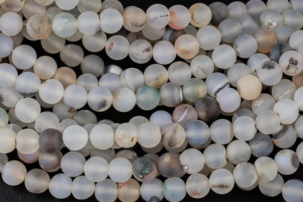 Natural Matte Montana Flower Agate,High Quality in Round-4mm, 6mm, 8mm, 10mm, 12mm-Full 15.5 Inch Strand AAA Quality Gemstone Beads