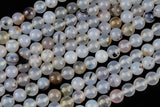 Natural Montana Flower Agate Agate, High Quality in Round- 4mm, 6mm, 8mm, 10mm- Full 15.5 Inch Strand- Smooth Gemstone Beads