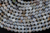 Natural Montana Flower Agate Agate, High Quality in Round- 4mm, 6mm, 8mm, 10mm- Full 15.5 Inch Strand- Smooth Gemstone Beads