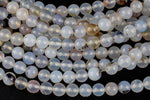 Natural Montana Flower Agate Agate, High Quality in Round- 4mm, 6mm, 8mm, 10mm- Full 15.5 Inch Strand- Smooth Gemstone Beads