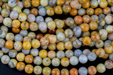 Natural Mexican Crazy Laced Agate Round 4mm, 6mm, 8mm, 10mm, 12mm- Full 15.5 Inch Strand Smooth Gemstone Beads