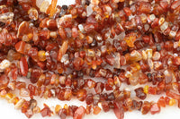 30"-32" Natural Carnelian Chips Beads 6mm - 8mm - 32 inch Strand Gemstone Beads