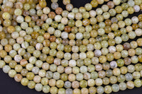 Natural Yellow Opal AA Grade - AA Quality Faceted Round- 6mm, 8mm, 10mm, 12mm, 14mm- Full 15.5 Inch Strand AAA Quality Gemstone Beads