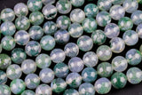 AAA Natural Green Moss Agate Round Beads 4mm Round Beads 6mm Round Beads 8mm Round Beads Green Gemstone High Polish Spheres 15.5" Strand