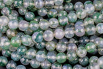 AAA Natural Green Moss Agate Round Beads 4mm Round Beads 6mm Round Beads 8mm Round Beads Green Gemstone High Polish Spheres 15.5" Strand