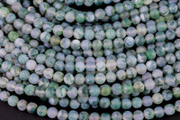 AAA Natural Matte Green Moss Agate Round Beads 4mm Round Beads 6mm Round Beads 8mm Round Beads Green Gemstone Spheres 15.5" Strand