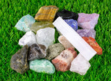 18 CHAKRAS Beginners Crystal Kit CHUNKY PIECES, Most Popular Rough Crystals (Chakra Protection Healing Sets) Crystals Mix