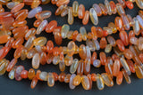 Natural Carnelian Freeform Drops Spike - 15" Strand - Measuring 3-5mm x 8-12mm