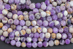 Natural Matt Flower Amethyst, High Quality, 4mm, 6mm, 8mm, 10mm, 12mm. AAA Quality Gemstone Beads