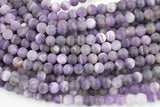 Natural Matte Amethyst Beads Grade AAA Round, 4mm, 6mm, 8mm, 10mm, 12mm- Full 15.5 Inch strands