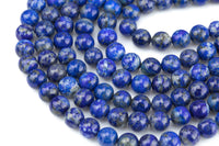 Natural Lapis Beads - No dye, High Quality in Round, 2mm, 3mm, 4mm, 6mm, 8mm, 10mm, 12mm -Full Strand 15.5 inch Strand AAA Quality Smooth