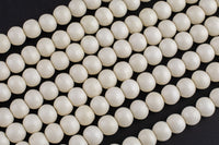 Natural Ox Bone Beads, semi round, 8mm,10mm,12mm plus 3 colors. Bone color. Gemstone Beads