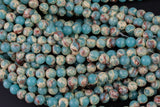 Impression Jasper Smooth Round Beads 4mm 6mm 8mm 10mm Aka Snake Skin Jasper Aqua Terra Jasper 15.5" Strand