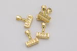 1 pc 18k Love Stamp Charm, Pendant- 14x15mm