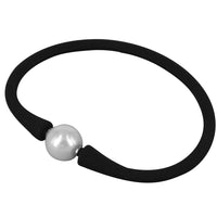 Pearl Rubber bracelet, 10-11 mm white freshwater pearl Silicone rubber bracelet