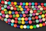 10mm Round Magnesite Multi Color- 15.5 inches per strand