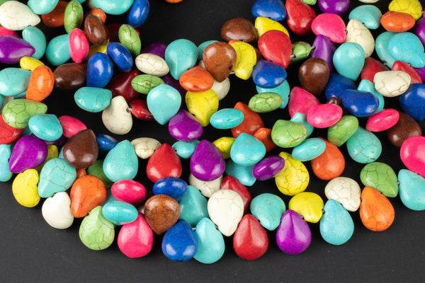 13x18mm Tear Drop Magnesite Multi Color- 15.5 inches per strand