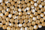 Natural Golden Mother of Pearl, High Quality in Round Gemstone Beads Shell Beads