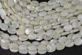 Natural Mother of Pearl, Oval 8x11mm 11x14mm- Full 15.5 inch strand Gemstone Beads Shell Beads