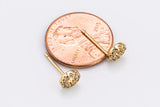 18kt Gold Stud Round Design CZ Earring- 2 pcs per order- 6mm