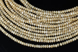 Natural Mother of Pearl, High Quality in Irregular Roundels-4mm- Full 16 inch strand- Gemstone Beads Shell Beads