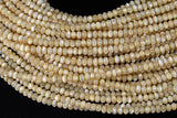 Natural Mother of Pearl, High Quality in Irregular Roundels-4mm- Full 16 inch strand- Gemstone Beads Shell Beads