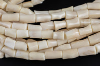 Natural White Cream Bamboo Coral Natural Barrel Shaped Beads. Medium Size- 8x11-15mm-15.5 inch strand Gemstone Beads