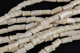 Natural White Cream Bamboo Coral Natural Barrel Shaped Beads. Medium Size- 8x11-15mm-15.5 inch strand Gemstone Beads