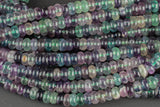 Natural Rainbow Flourite High Quality in 6mm and 8mm Roundel- Full 15.5 Inch Strand Smooth Gemstone Beads