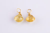 USA Gold Filled Gemstone Charms Drop Pendant Handmade Jewelry Approx. 9-10mm. Made with Natural Gemstones 14/20 Gold Filled Wire Made in USA