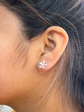 1 pair Flower Earring with Baguette Diamond CZ Cubic Zirconia Earring 14k Gold Plated Earrings 10mm