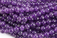 Natural Dark Pink Amethyst, High Quality in Round, 4mm, 6mm, 8mm, 10mm, 12mm. Smooth Gemstone Beads