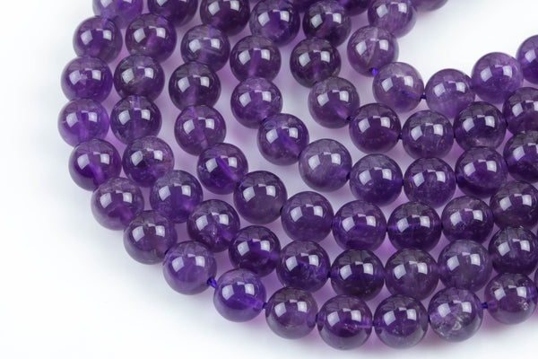 Natural AMETHYST Beads Gemstone Beads A Grade Round- 8mm-Full Strand 15.5 inch Strand Smooth Gemstone Beads