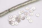 Brushed Silver Metal flat disc beads spacers - Brushed Disk heishi rondelle spacers beads jewelry making 8 Inch Strand!