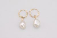 Gold Filled Pearl Earring,Minimalist Jewelry,Dainty Dangle Earrings-Perfect Gift