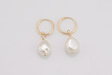 Gold Filled Pearl Earring,Minimalist Jewelry,Dainty Dangle Earrings-Perfect Gift