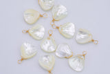 USA Gold Filled Shell Charms Mother of Pearl 1420 Gold Filled Made in USA! Drop Pendant Handmade Approx- 16mm Gold Filled Wire Made in USA