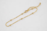 Modern Satellite Paperclip Bracelet 18k Gold Bracelet Anklet Chain One Size fits All 6.75 inches with 2 inch extender - Tarnish Resistant