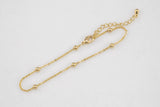 Modern Satellite Paperclip Charm Bracelet 18k Gold Bracelet Anklet Chain One Size Fits All 6.75 inches - 2 inch extender Tarnish Resistant